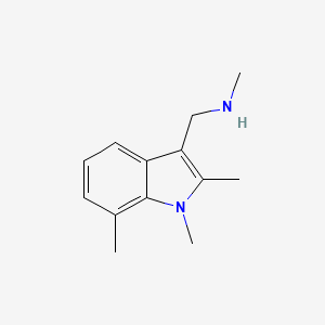 molecular formula C13H18N2 B8292113 3-(methylaminomethyl)-1,2,7-trimethyl-1H-indole 