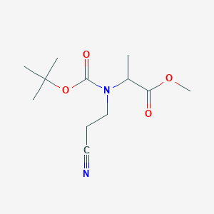 molecular formula C12H20N2O4 B8292118 N-Boc-N-(2-cyanoethyl)-L-alanine Methyl Ester 