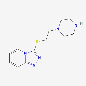 molecular formula C12H17N5S B8292126 3-[2-(Piperazin-1-yl)ethylmercapto]1,2,4-triazolo(4,3-a)pyridine 
