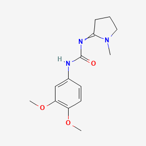 molecular formula C14H19N3O3 B8292148 N-(3,4-Dimethoxyphenyl)-N'-(1-methylpyrrolidin-2-ylidene)urea CAS No. 50528-90-0