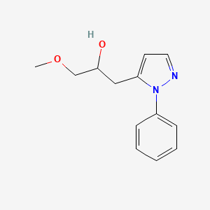 molecular formula C13H16N2O2 B8292160 1-methoxy-3-(1-phenyl-1H-pyrazol-5-yl)propan-2-ol 