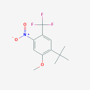 molecular formula C12H14F3NO3 B8292202 1-Tert-butyl-2-methoxy-5-(trifluoromethyl)-4-nitrobenzene CAS No. 873055-77-7