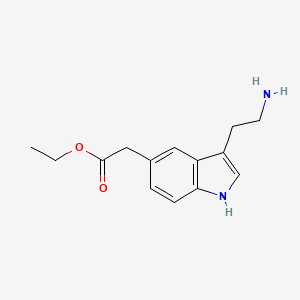 molecular formula C14H18N2O2 B8292230 2-[5-carboethoxymethyl-1H-indol-3-yl]ethylamine 