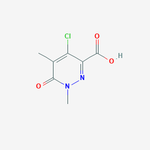 molecular formula C7H7ClN2O3 B8292331 4-Chloro-1,5-dimethyl-6-oxo-1,6-dihydropyridazine-3-carboxylic acid 