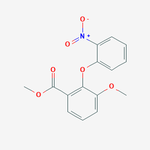 molecular formula C15H13NO6 B8292359 2-(2-Methoxy-6-methoxycarbonylphenoxy)-1-nitrobenzene 