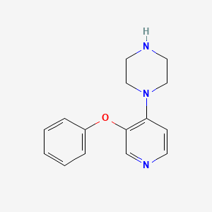 molecular formula C15H17N3O B8292366 3-Phenoxy-4-piperazinylpyridine 