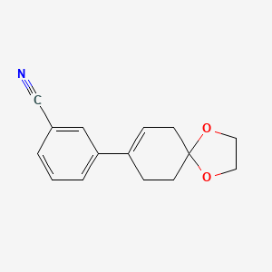 molecular formula C15H15NO2 B8292406 4-(3-Cyanophenyl)-3-cyclohexene-1-one ethylene ketal 