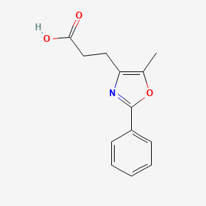 molecular formula C13H13NO3 B8292408 3-(5-Methyl-2-phenyl-4-oxazolyl)propionic acid 