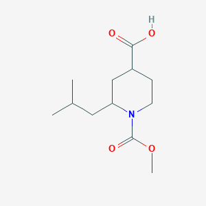 molecular formula C12H21NO4 B8292409 2-Isobutyl-1-(methoxycarbonyl)piperidine-4-carboxylic acid 