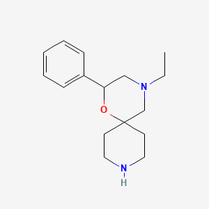 molecular formula C16H24N2O B8292434 8-Ethyl-10-phenyl-11-oxa-3,8-diazaspiro[5.5]undecane 
