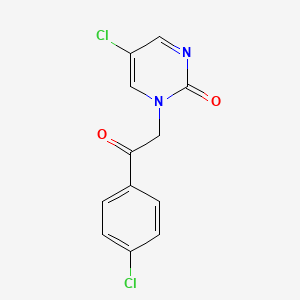 molecular formula C12H8Cl2N2O2 B8292435 5-Chloro-1-(4-chlorophenacyl)primidin-2-one 