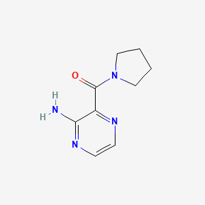 molecular formula C9H12N4O B8292460 2-Aminopyrazine-3-carboxylic acid pyrrolidide 