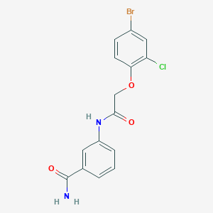 molecular formula C15H12BrClN2O3 B8292533 3-[2-(4-Bromo-2-chloro-phenoxy)acetyl-amino]-benzamide 