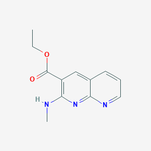 molecular formula C12H13N3O2 B8292560 Ethyl 2-(methylamino)-1,8-naphthyridine-3-carboxylate 