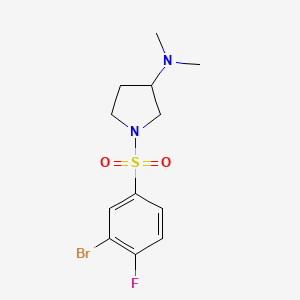 molecular formula C12H16BrFN2O2S B8292575 1-(3-bromo-4-fluorophenylsulfonyl)-N,N-dimethylpyrrolidin-3-amine 