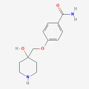 molecular formula C13H18N2O3 B8292626 4-(4-Carbamoylphenoxymethyl)piperidin-4-ol 