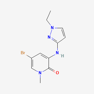 molecular formula C11H13BrN4O B8292644 5-Bromo-3-(1-ethyl-1H-pyrazol-3-ylamino)-1-methylpyridin-2(1H)-one 