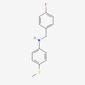 molecular formula C14H14FNS B8292655 4-[(4-Fluorobenzyl)amino]thioanisole CAS No. 372121-70-5