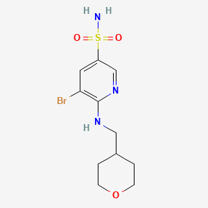 5-Bromo-6-((tetrahydro-2h-pyran-4-yl)methylamino)pyridine-3-sulfonamide