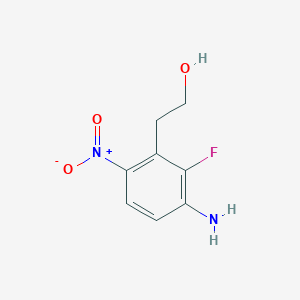 molecular formula C8H9FN2O3 B8292750 4-Amino-3-fluoro-2-(2-hydroxyethyl)nitrobenzene 