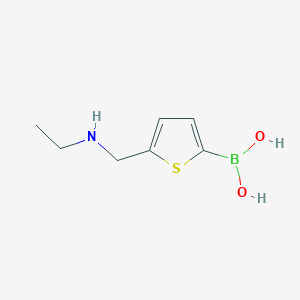 molecular formula C7H12BNO2S B8292758 {5-[(Ethylamino)methyl]-2-thienyl}boronic acid 