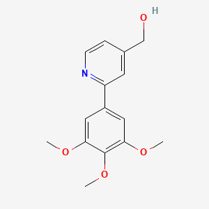 molecular formula C15H17NO4 B8292765 4-Hydroxymethyl-2-(3,4,5-trimethoxyphenyl)pyridine 