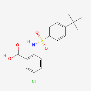 molecular formula C17H18ClNO4S B8292773 2-(4-Tert-butyl-benzenesulfonylamino)-5-chloro-benzoic acid 