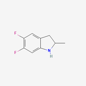 molecular formula C9H9F2N B8292800 (+)-2-methyl-5,6-difluoro-2,3-dihydro-1H-indole 