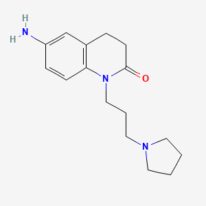 molecular formula C16H23N3O B8292838 6-amino-1-(3-(pyrrolidin-1-yl)propyl)-3,4-dihydroquinolin-2(1H)-one 