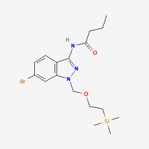molecular formula C17H26BrN3O2Si B8292849 N-[6-bromo-1-[[2-(trimethylsilyl)ethoxy]methyl]-1H-indazol-3-yl]butanamide 