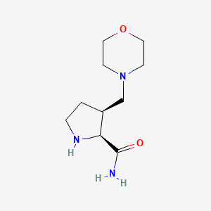 molecular formula C10H19N3O2 B8292857 (2S,3S)-3-Morpholin-4-ylmethyl-pyrrolidine-2-carboxylic acid amide 