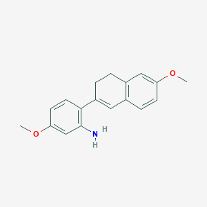 molecular formula C18H19NO2 B8292867 5-Methoxy-2-(6-methoxy-3,4-dihydronaphthalen-2-yl)phenylamine 