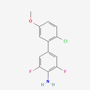 molecular formula C13H10ClF2NO B8292873 2'-Chloro-3,5-difluoro-5'-methoxybiphenyl-4-amine 