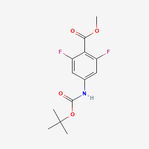 molecular formula C13H15F2NO4 B8292898 Methyl 4-((tert-butoxycarbonyl)amino)-2,6-difluorobenzoate 