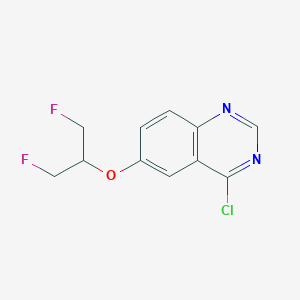 molecular formula C11H9ClF2N2O B8292920 4-Chloro-6-(2-fluoro-1-fluoromethyl-ethoxy)-quinazoline 