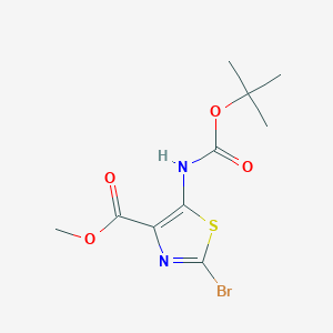 molecular formula C10H13BrN2O4S B8292971 methyl 2-bromo-5-{[(tert-butoxy)carbonyl]amino}-1,3-thiazole-4-carboxylate 