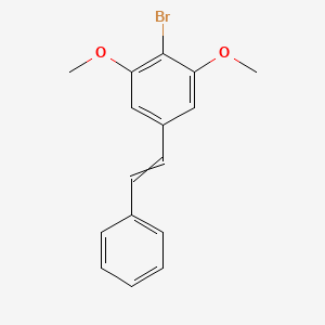 molecular formula C16H15BrO2 B8292974 2-Bromo-1,3-dimethoxy-5-(2-phenylethenyl)benzene 