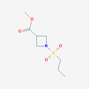 molecular formula C8H15NO4S B8292975 1-(Propane-1-sulfonyl)-azetidine-3-carboxylic acid methyl ester 