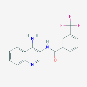 molecular formula C17H12F3N3O B8293038 4-Amino-3-(3-trifluoromethylbenzoylamino)quinoline 