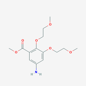 molecular formula C14H21NO6 B8293095 Methyl 5-amino-2,3-bis{[2-(methyloxy)ethyl]oxy}benzoate 