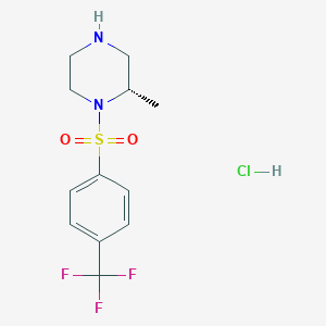 molecular formula C12H16ClF3N2O2S B8293105 (2S)-2-Methyl-1-{[4-(trifluoromethyl)phenyl]sulfonyl}piperazine hydrochloride 