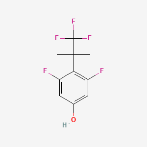 molecular formula C10H9F5O B8293128 Phenol, 3,5-difluoro-4-(2,2,2-trifluoro-1,1-dimethylethyl)- 