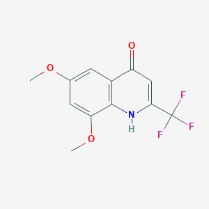 molecular formula C12H10F3NO3 B8293184 2-Trifluoromethyl-4-hydroxy-6,8-dimethoxyquinoline 