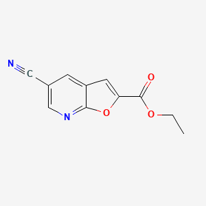 molecular formula C11H8N2O3 B8293185 Ethyl 5-cyanofuro[2,3-b]pyridine-2-carboxylate 