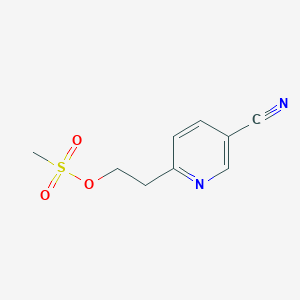 molecular formula C9H10N2O3S B8293202 2-(5-Cyanopyridin-2-yl)ethyl methanesulfonate 