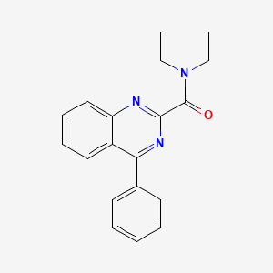 molecular formula C19H19N3O B8293220 N,N-Diethyl-4-phenylquinazoline-2-carboxamide CAS No. 89242-55-7