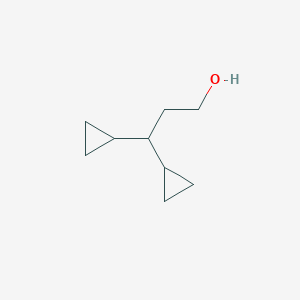 molecular formula C9H16O B8293231 3,3-Dicyclopropylpropan-1-ol 