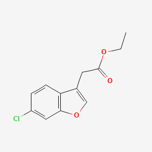 molecular formula C12H11ClO3 B8293245 Ethyl(6-chloro-1-benzofuran-3-yl)acetate 
