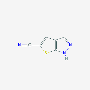 molecular formula C6H3N3S B8293264 1H-thieno[2,3-c]pyrazole-5-carbonitrile 