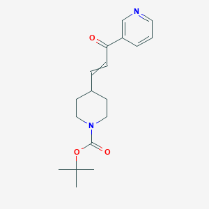 molecular formula C18H24N2O3 B8293294 1-(t-Butoxycarbonyl)-4-(3-oxo-3-(3-pyridyl)prop-1-enyl)piperidine 
